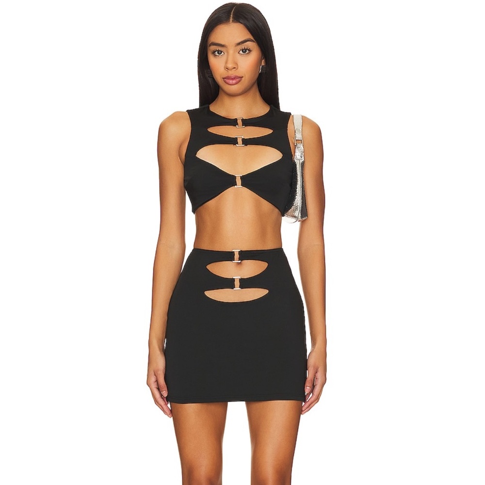 NWT Revolve Super Down Hayes Skirt Set in Black - Small